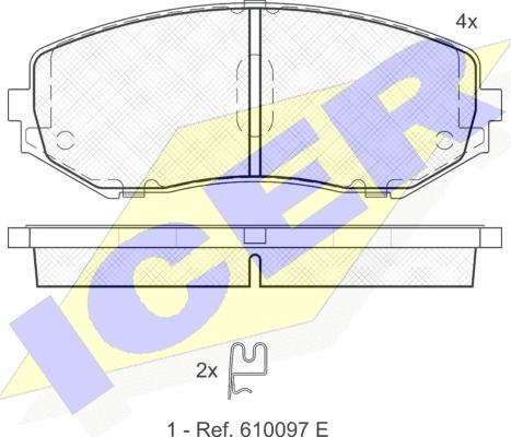 Icer 181747 - Kit de plaquettes de frein, frein à disque cwaw.fr