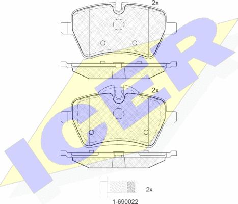 Icer 181756 - Kit de plaquettes de frein, frein à disque cwaw.fr