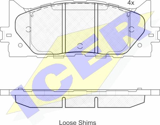 Icer 181764 - Kit de plaquettes de frein, frein à disque cwaw.fr