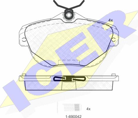 Icer 181768 - Kit de plaquettes de frein, frein à disque cwaw.fr