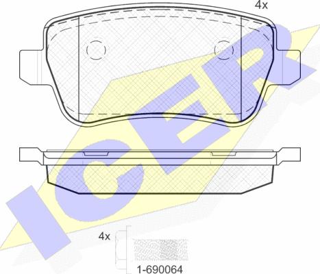 Icer 181763 - Kit de plaquettes de frein, frein à disque cwaw.fr