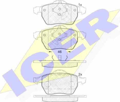 Icer 181767 - Kit de plaquettes de frein, frein à disque cwaw.fr