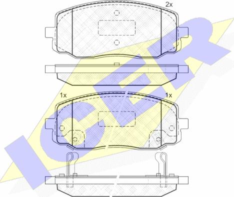 Icer 181709 - Kit de plaquettes de frein, frein à disque cwaw.fr