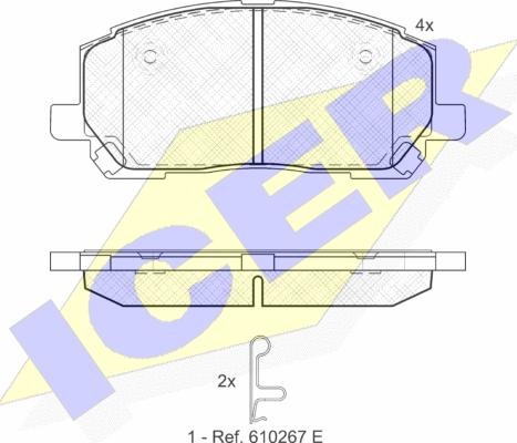 Icer 181705 - Kit de plaquettes de frein, frein à disque cwaw.fr