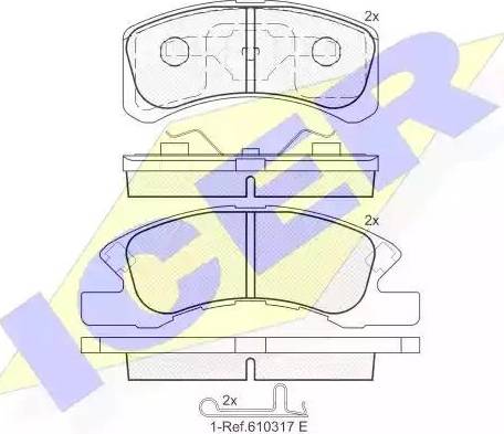 Icer 181701 - Kit de plaquettes de frein, frein à disque cwaw.fr