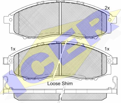 Icer 181703 - Kit de plaquettes de frein, frein à disque cwaw.fr