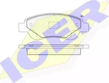 Icer 181702 - Kit de plaquettes de frein, frein à disque cwaw.fr