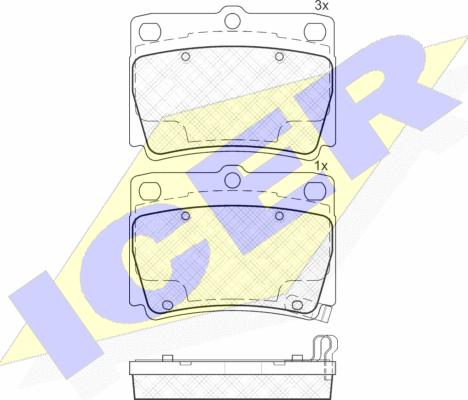 Icer 181719 - Kit de plaquettes de frein, frein à disque cwaw.fr