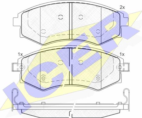 Icer 181716 - Kit de plaquettes de frein, frein à disque cwaw.fr