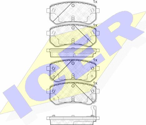 Icer 181710 - Kit de plaquettes de frein, frein à disque cwaw.fr