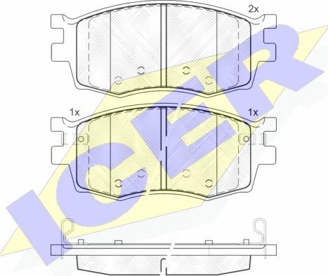 Icer 181711 - Kit de plaquettes de frein, frein à disque cwaw.fr