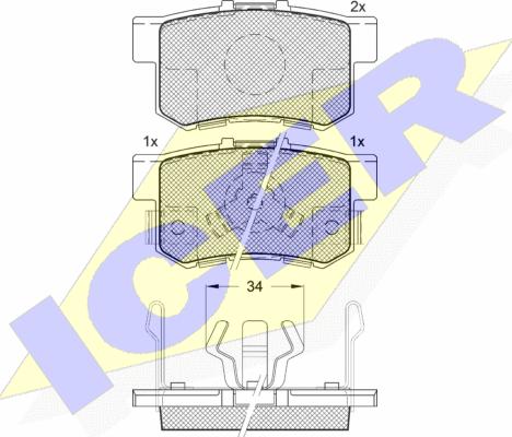 Icer 181718 - Kit de plaquettes de frein, frein à disque cwaw.fr