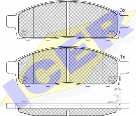 Icer 181784 - Kit de plaquettes de frein, frein à disque cwaw.fr