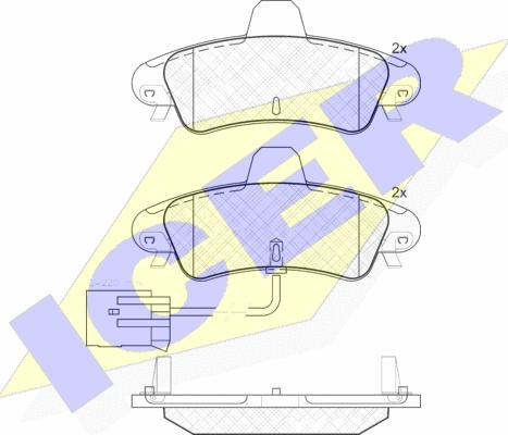 Icer 181735 - Kit de plaquettes de frein, frein à disque cwaw.fr