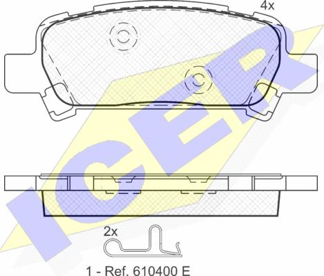 Icer 181736 - Kit de plaquettes de frein, frein à disque cwaw.fr