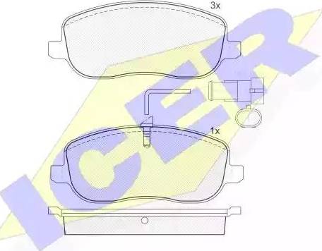 Icer 181732 - Kit de plaquettes de frein, frein à disque cwaw.fr