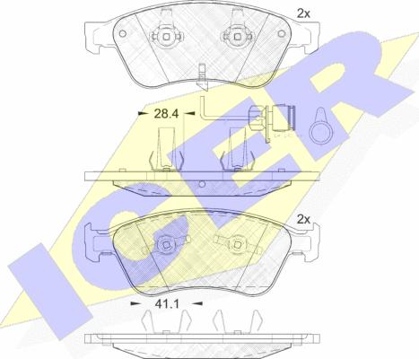 Icer 181724 - Kit de plaquettes de frein, frein à disque cwaw.fr