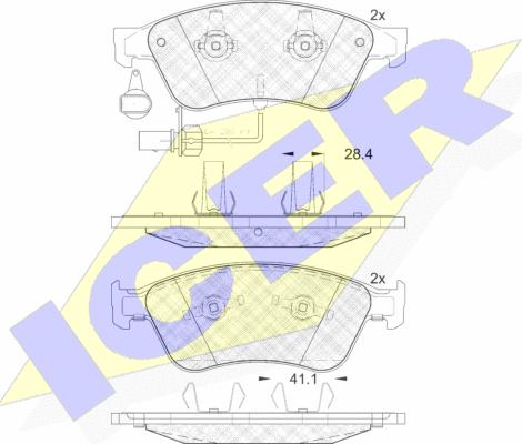 Icer 181725 - Kit de plaquettes de frein, frein à disque cwaw.fr