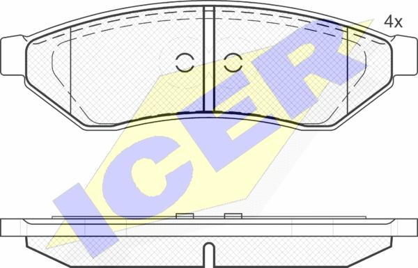 Icer 181726 - Kit de plaquettes de frein, frein à disque cwaw.fr