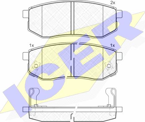 Icer 181721 - Kit de plaquettes de frein, frein à disque cwaw.fr