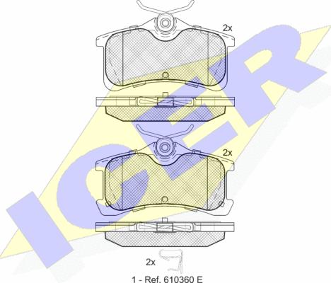 Icer 181728 - Kit de plaquettes de frein, frein à disque cwaw.fr