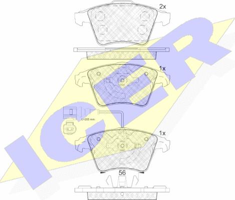 Icer 181779 - Kit de plaquettes de frein, frein à disque cwaw.fr