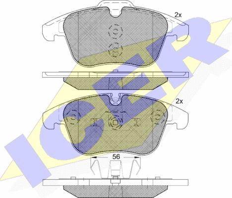 Icer 181775-203 - Kit de plaquettes de frein, frein à disque cwaw.fr