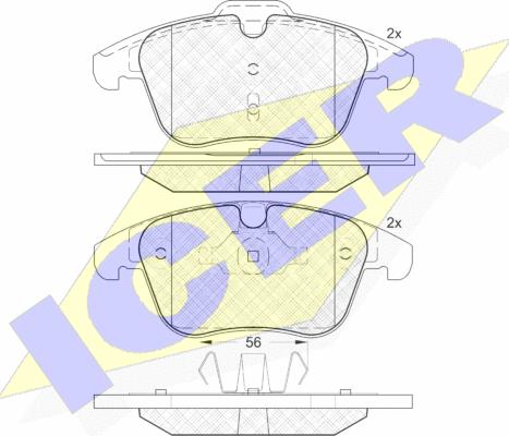 Icer 181775 - Kit de plaquettes de frein, frein à disque cwaw.fr