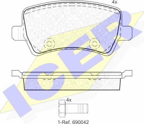 Icer 181776 - Kit de plaquettes de frein, frein à disque cwaw.fr