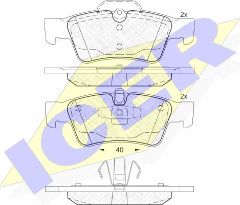 Icer 181770 - Kit de plaquettes de frein, frein à disque cwaw.fr