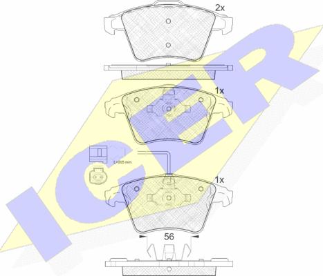 Icer 181778 - Kit de plaquettes de frein, frein à disque cwaw.fr