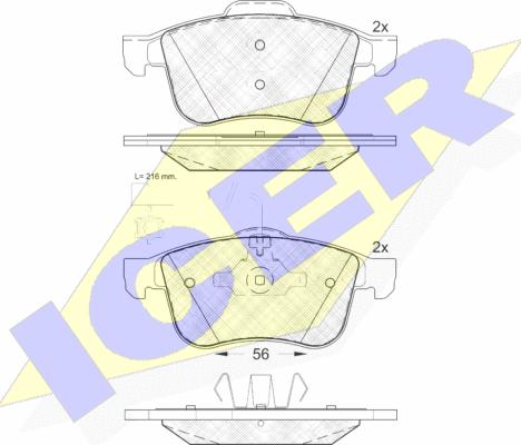 Icer 181772 - Kit de plaquettes de frein, frein à disque cwaw.fr