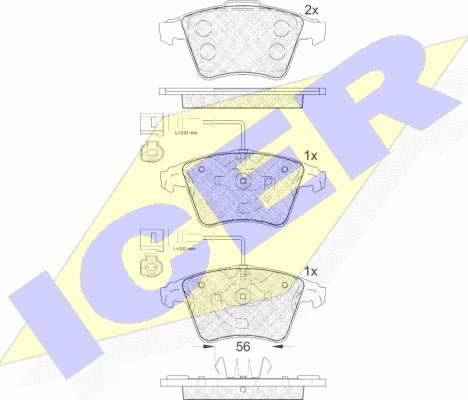 Icer 181777 - Kit de plaquettes de frein, frein à disque cwaw.fr