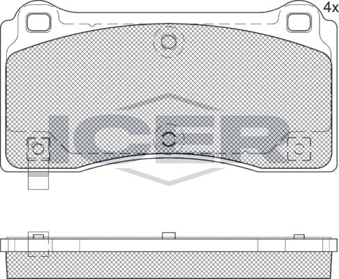 Icer 182406 - Kit de plaquettes de frein, frein à disque cwaw.fr