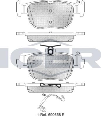 Icer 182408 - Kit de plaquettes de frein, frein à disque cwaw.fr