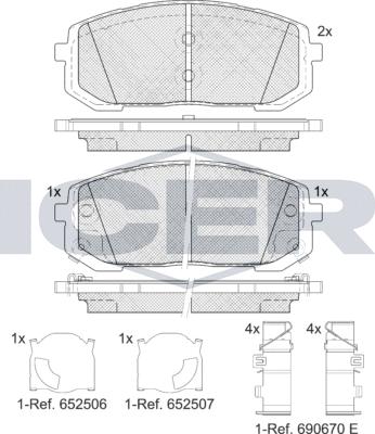 Icer 182419 - Kit de plaquettes de frein, frein à disque cwaw.fr