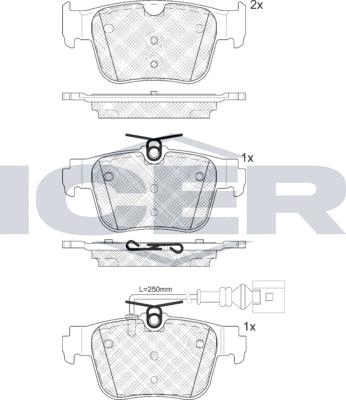 Icer 182410-203 - Kit de plaquettes de frein, frein à disque cwaw.fr