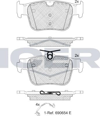 Icer 182410 - Kit de plaquettes de frein, frein à disque cwaw.fr