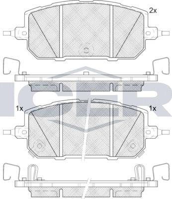 Icer 182433 - Kit de plaquettes de frein, frein à disque cwaw.fr