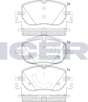 Icer 182432 - Kit de plaquettes de frein, frein à disque cwaw.fr