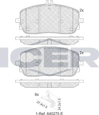 Icer 182425-208 - Kit de plaquettes de frein, frein à disque cwaw.fr