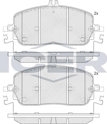 Icer 182425 - Kit de plaquettes de frein, frein à disque cwaw.fr