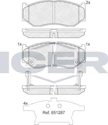 Icer 182475 - Kit de plaquettes de frein, frein à disque cwaw.fr