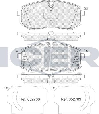 Icer 182470 - Kit de plaquettes de frein, frein à disque cwaw.fr