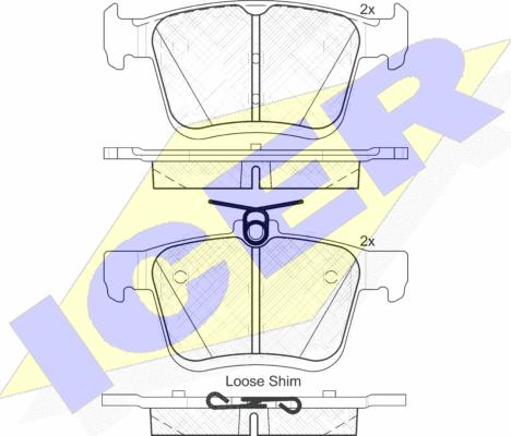 Icer 182099 - Kit de plaquettes de frein, frein à disque cwaw.fr