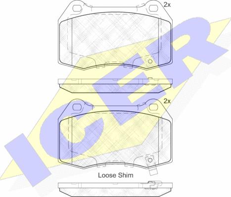 Icer 182096 - Kit de plaquettes de frein, frein à disque cwaw.fr