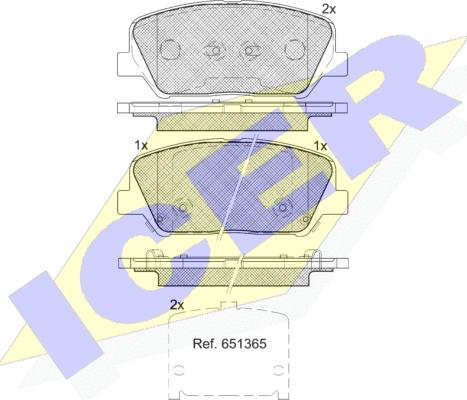 Icer 182090 - Kit de plaquettes de frein, frein à disque cwaw.fr