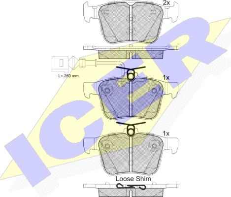 Icer 182098-203 - Kit de plaquettes de frein, frein à disque cwaw.fr