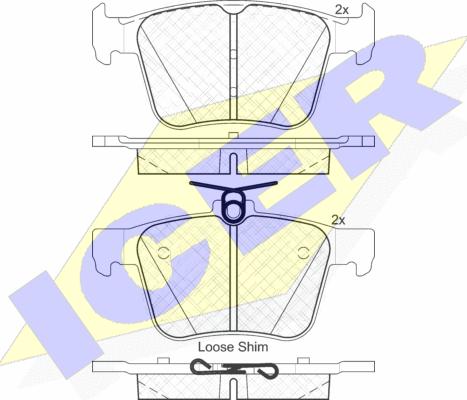 Icer 182098 - Kit de plaquettes de frein, frein à disque cwaw.fr