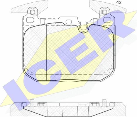 Icer 182093 - Kit de plaquettes de frein, frein à disque cwaw.fr